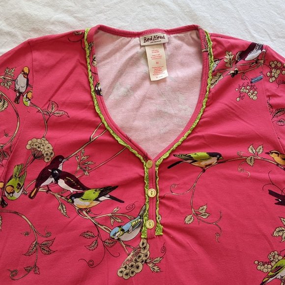 EUC Birds & Branches Stretch L/S Henley Nightshirt - Picture 4 of 9